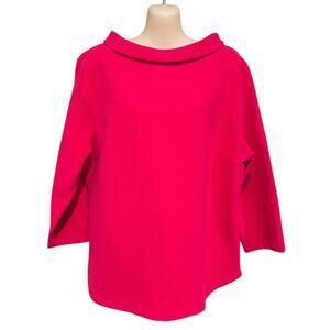 Talbots 3/4 Sleeve Heavy Knit Top with Rolled‎ Collar, Salmon, Sz XL